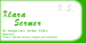 klara sermer business card